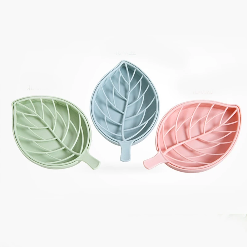 

27RE Leaf Shape Soap Holder Storage Rack Drain Soap Box Bathroom Toilet Shower Tray Draining Racks