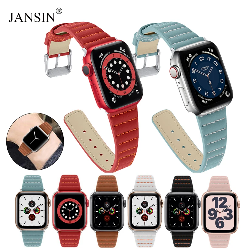 Ремешок для Apple Watch Band 42 мм 38 кожаный браслет apple watch SE Series 6 44 40 мм|Ремешки часов| |