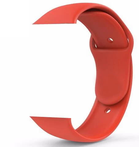 Оранжевый Новейшая модель; силиконовый ремешок для наручных часов iWatch, 4 40 мм 44 Резиновые Спортивные петли для наручных часов Apple Watch серии 1/2/3, 42 мм, 38 мм, версия linkseries 5 - Цвет ремешка: Оранжевый