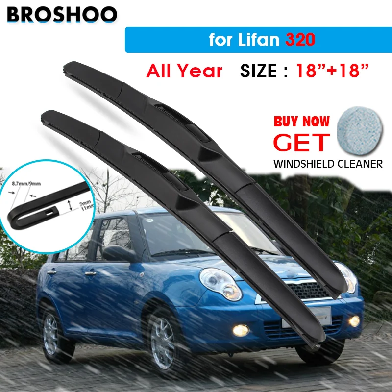 

Щетка стеклоочистителя для Lifan 320 на весь год 18 "+ 18" на весь год Авто дворники для лобового стекла лезвия для окна подходят для U Hook Arms