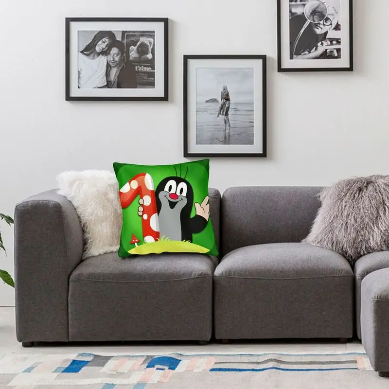 Czech Cartoons Krtek Mole Modern Pillow Cover Living Room Decoration Krecik Memy Sofa Cushion Case Outdoor Cushion images - 6