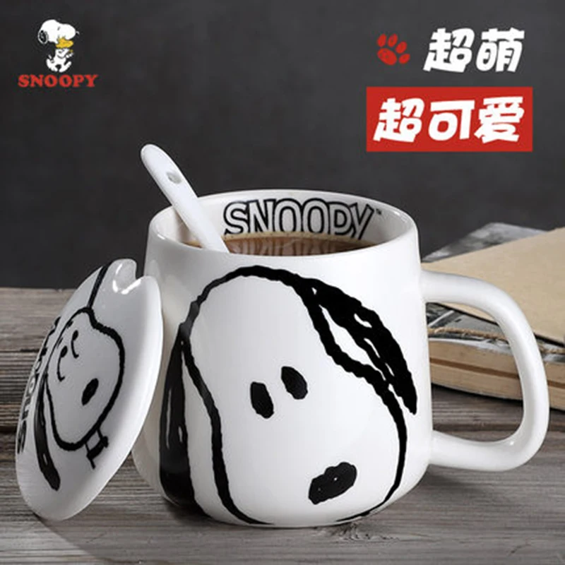Мультяшная простая кофейная чашка Snoopy в японском стиле 301 400 мл керамическая