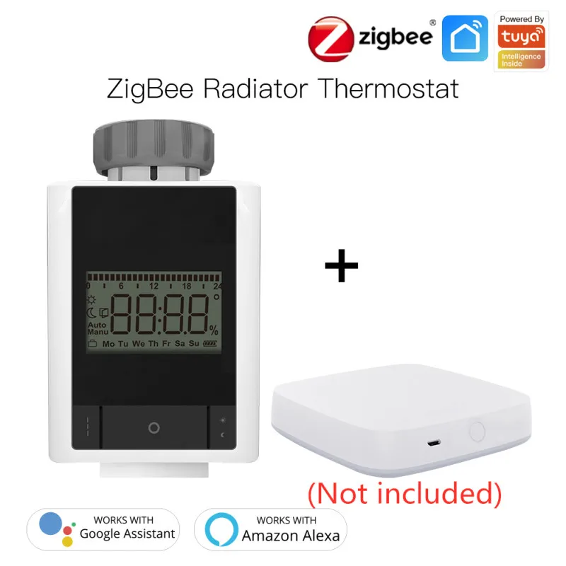 

Aubess Tuya ZigBee3.0 Smart Radiator Actuator Programmable Thermostatic Radiator Valve Temperature Controller With Alexa Google