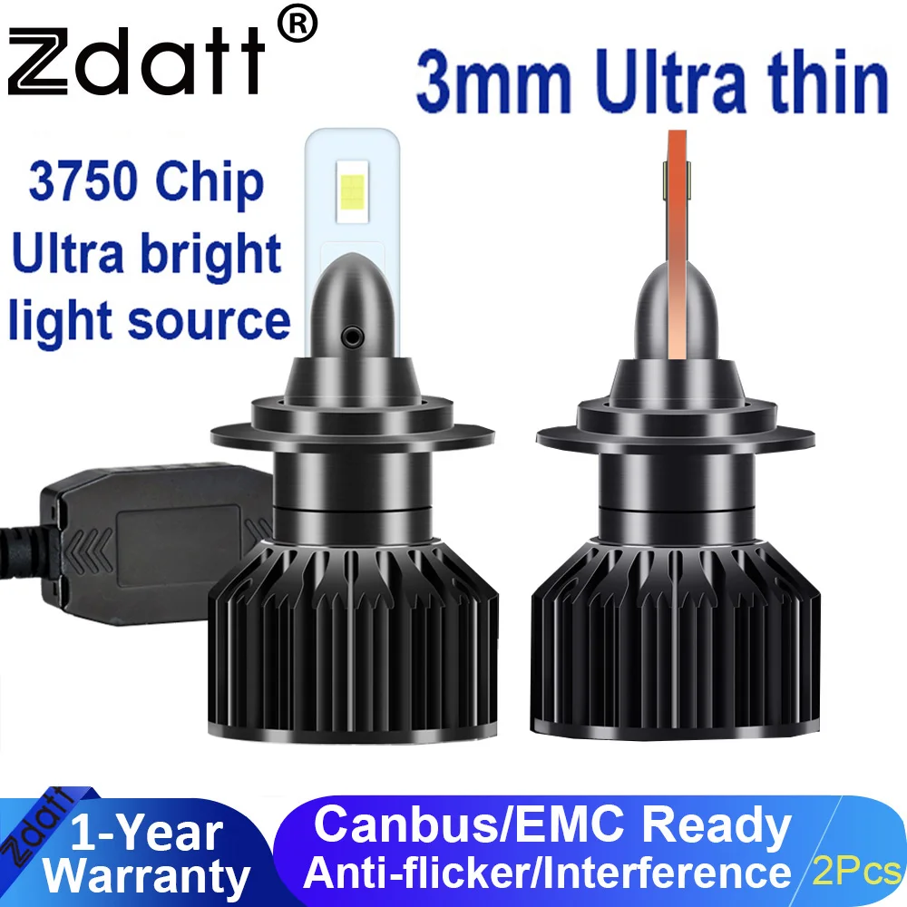 Zdatt H11 Светодиодный H3 фары для автомобилей лампы H8 H9 ходовые огни 12000LM 6500K 12V