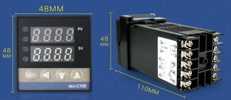 Цифровой ПИД регулятор температуры стандартный термостат Рекс C100 + реле SSR 40DA