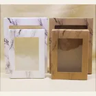 20 шт., большая подарочная коробка с окошком сделай сам, в стиле мраморных конфет, подаропосылка коробка для свадьбы, Рождества, праздника