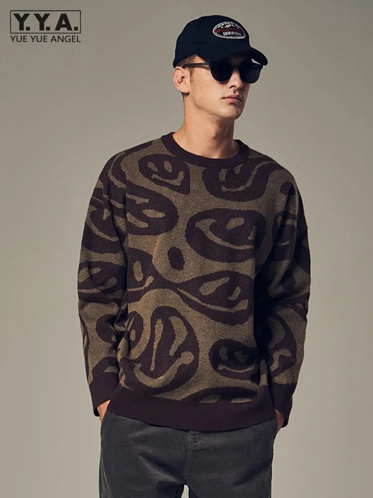 

Мужской Жаккардовый свитер с длинным рукавом и круглым вырезом