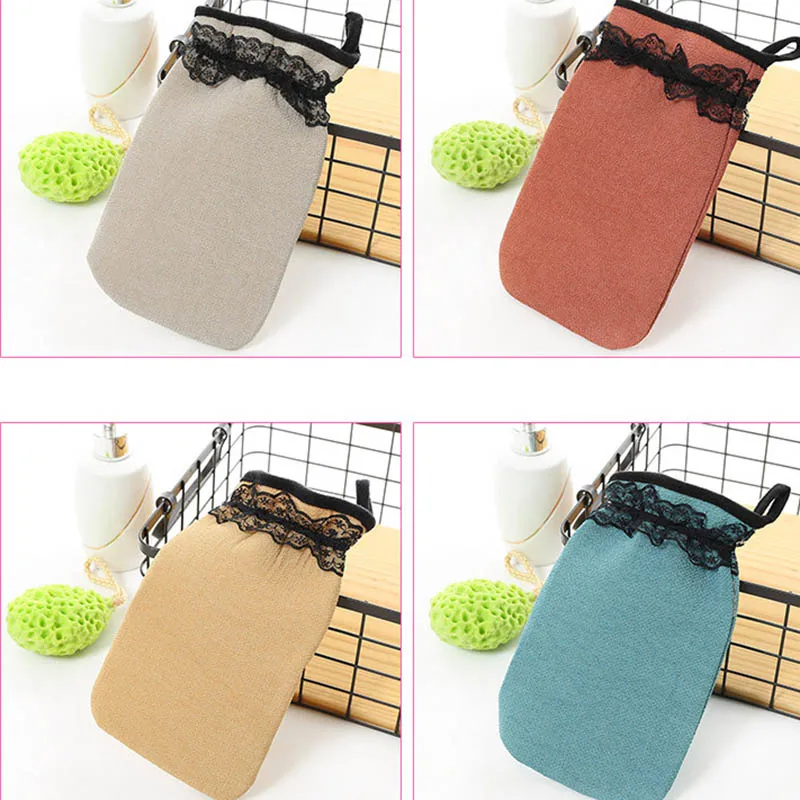 

2019 Women Girl Hot 2Pcs Shower Bath Gloves Exfoliating High Quality Wash Skin Spa Massage Body Shower Scrubber Glove t6