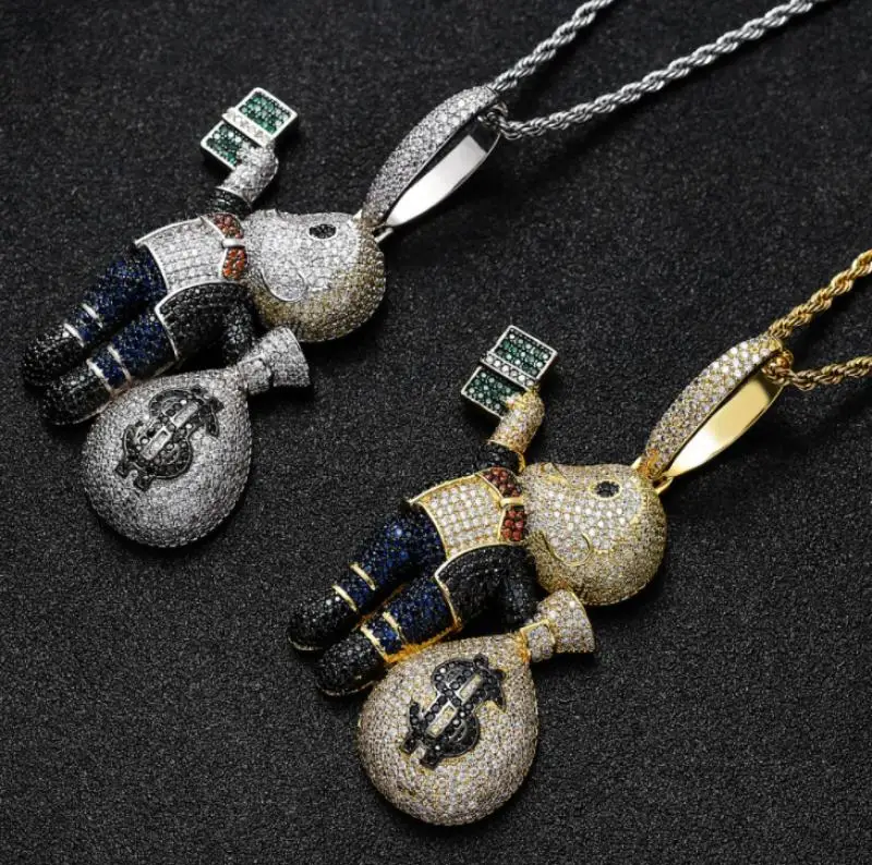 Модное индивидуальное ожерелье в стиле хип хоп с ручным захватом долларов
