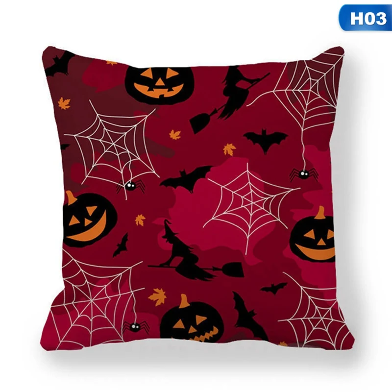 

Owl Cat Pinted Pillow Case 2020 Halloween Black Cat Cartoon Spider Ghost Throw Pillow Case Home Party Bed Decor Cushion Cover