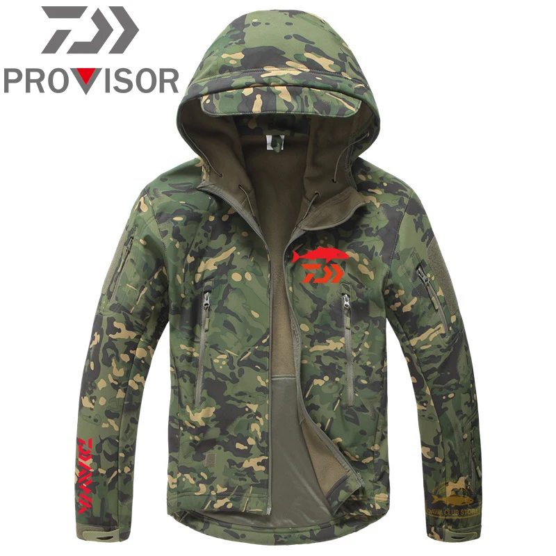 

Daiwa Male Soft Shell Windbreaker Fishing Jacket Waterproof Thermal Mountain Climbing Sports Anti-UV Fleece Breathable Jacket