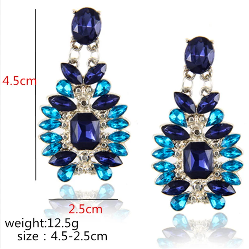 

Women Retro Jewelry Sapphire Alloy Diamond Dangle Earrings Birthday Gift