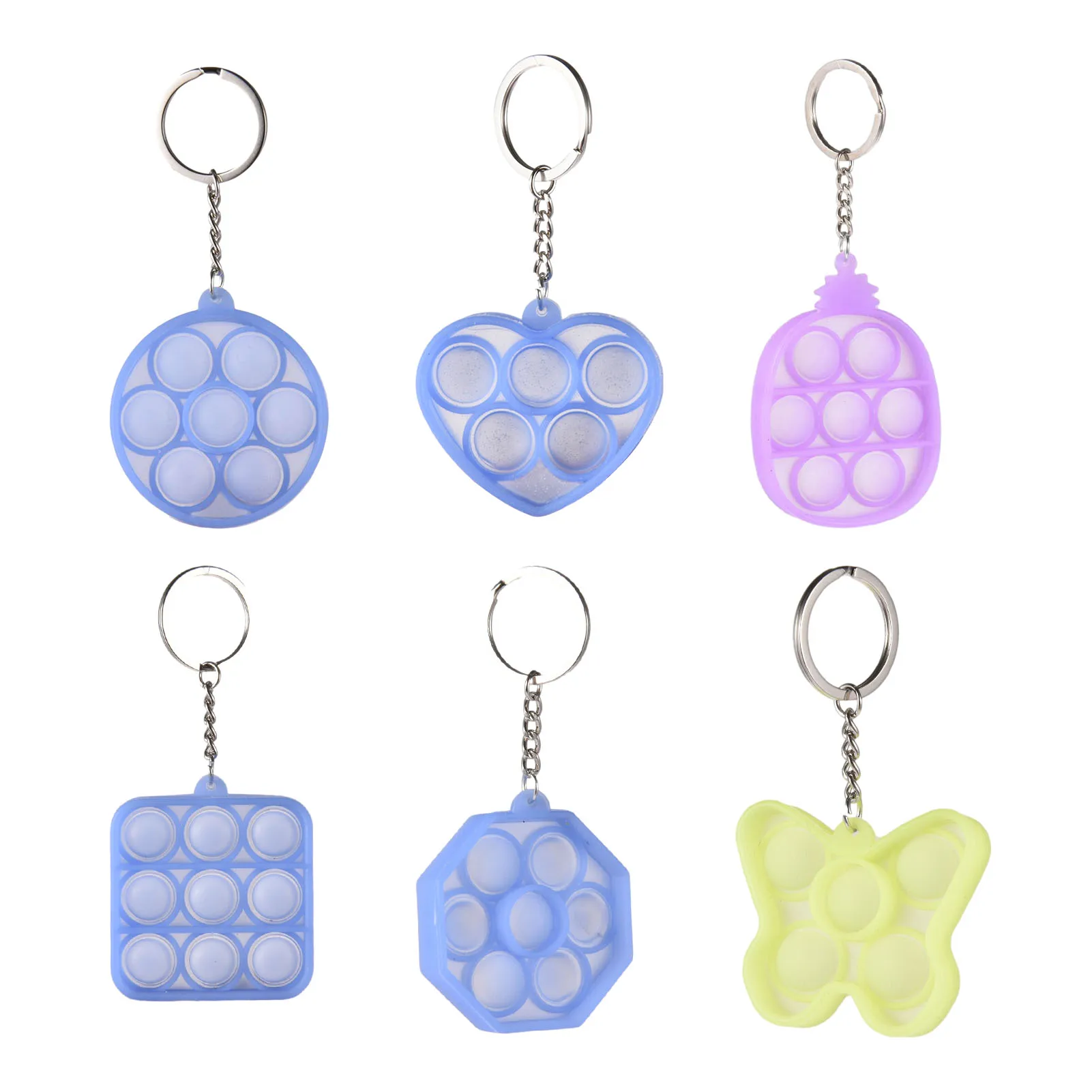 

Novelty Bubble Squeeze Sensory Toy Glow In The Dark Stress Relief Toy Bag Pendant Bubble Sensory Fidget Toys Keychain Pendant