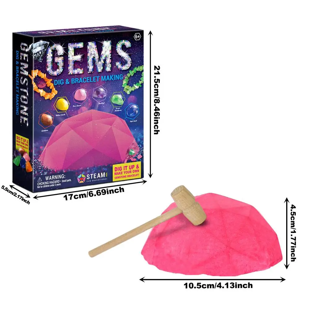 

Kids Colorful Gemstone Dig Kit Excavation Kit Childrens DIY Science Educational Toys Gifts Biology Toy