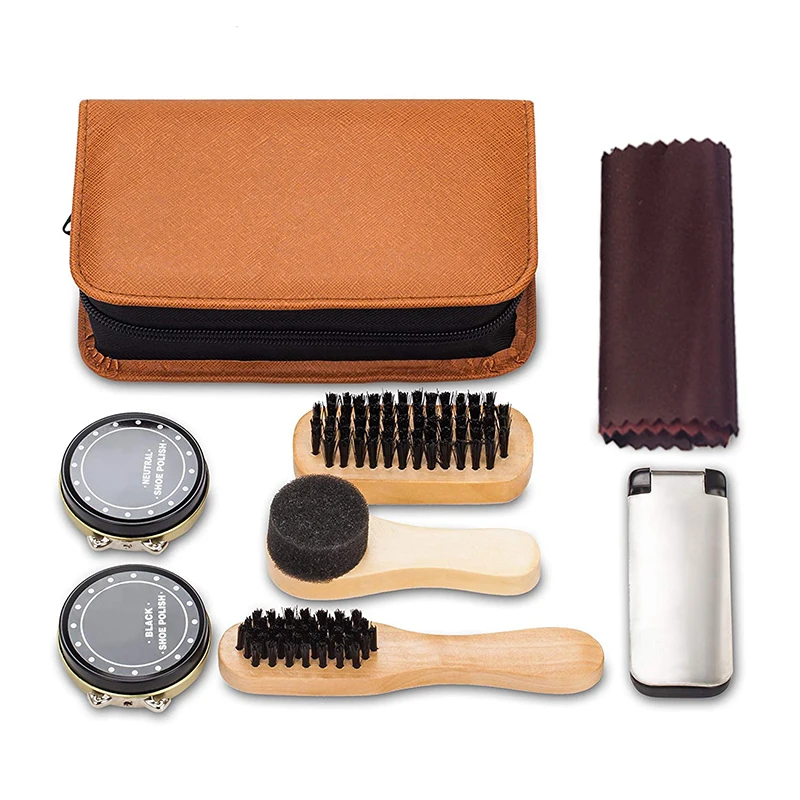 Хит продаж 7 шт. набор кистей для обуви путешествий блеска из искусственной кожи