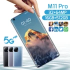 Новинка 2021, смартфон M11 Pro, 7,3 дюйма, 10 ядер, 6800 мАч, 16 + 512 ГБ, 32 Мп + 64 мп, смартфон с двумя SIM-картами, Android