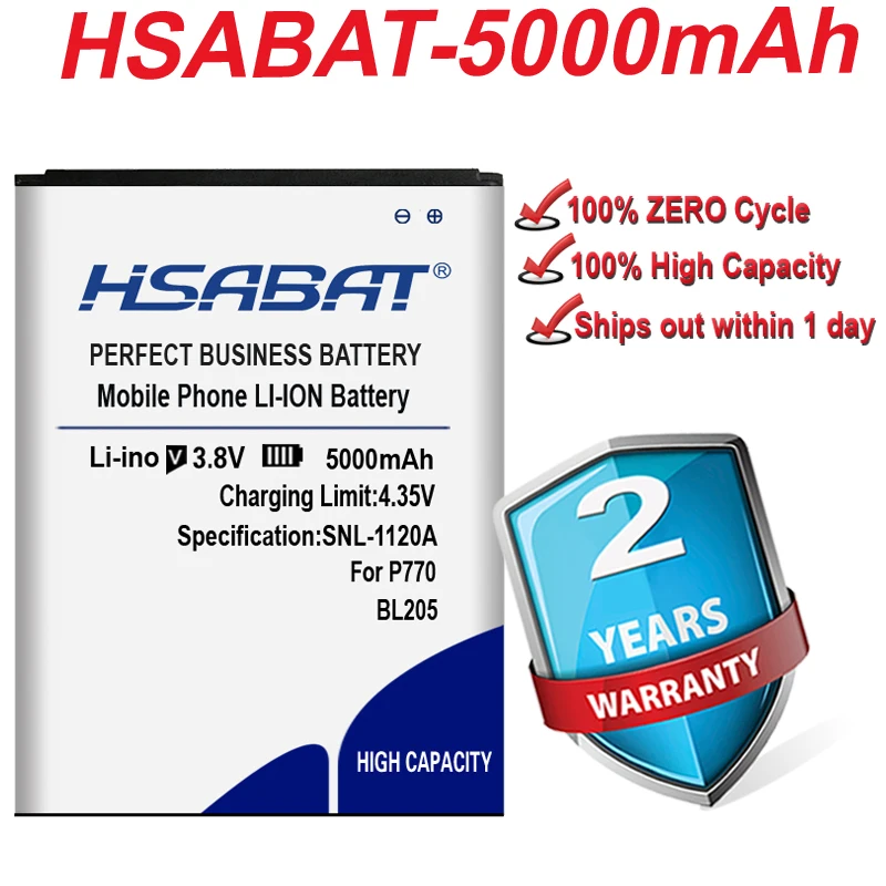 Аккумулятор HSABAT BL205 5000 мАч для Lenovo P770|battery for lenovo p770|battery lenovobattery |