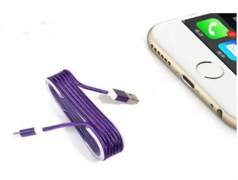 

IPhone Mesh Shaped Colorful Steel Charger Data Cable-Purple