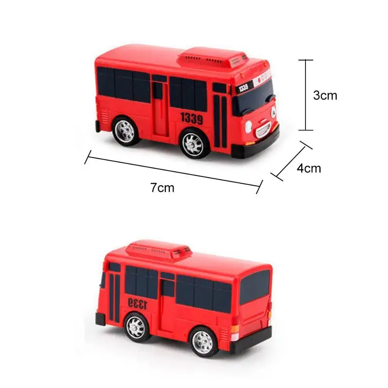 

4pcs/pack Cartoon Mini TAYO Bus Taxi Back Children Educational Toys Little Bus Korean Anime Model Buses for Kids Christmas Gifts