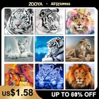 Zooya полноразмерная алмазная живопись, 5D картина стразы, алмазная вышивка, полный набор, зернистость, тигр Zw058
