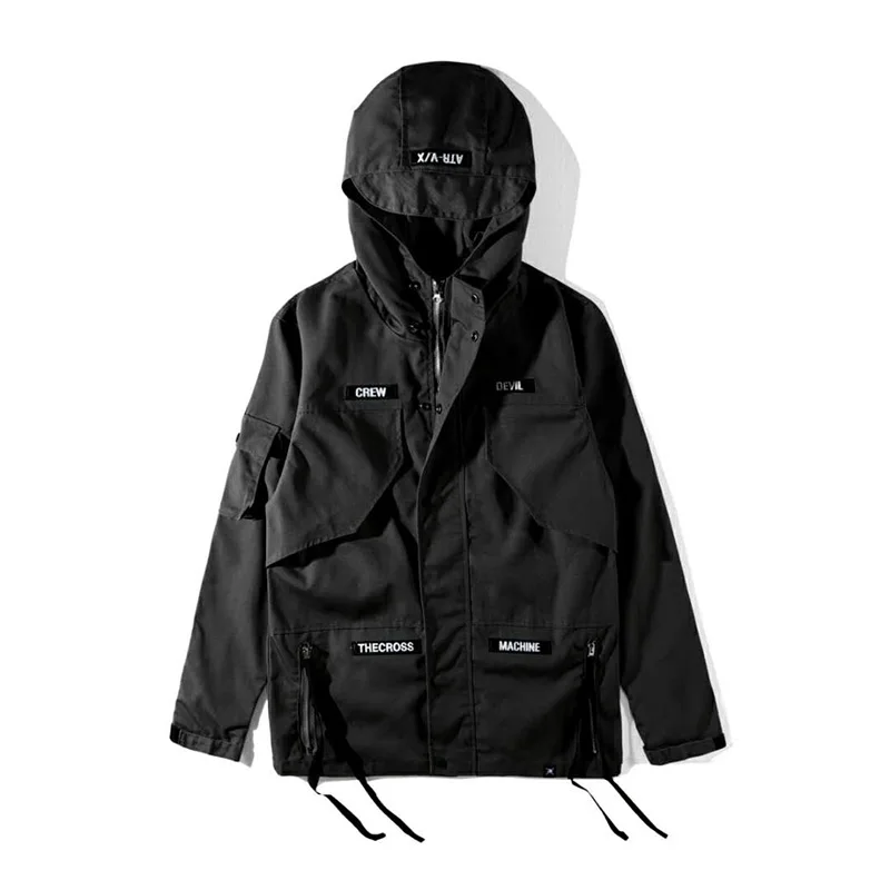 CROXX Techwear Мужская Военная полевая Толстовка карго куртка ветрозащитная панк