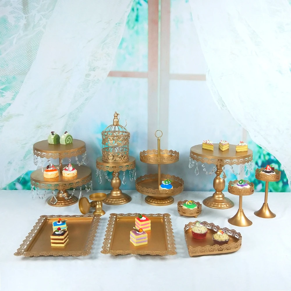 Золотая подставка для кексов Tobs металлическая свадебного торта лоток