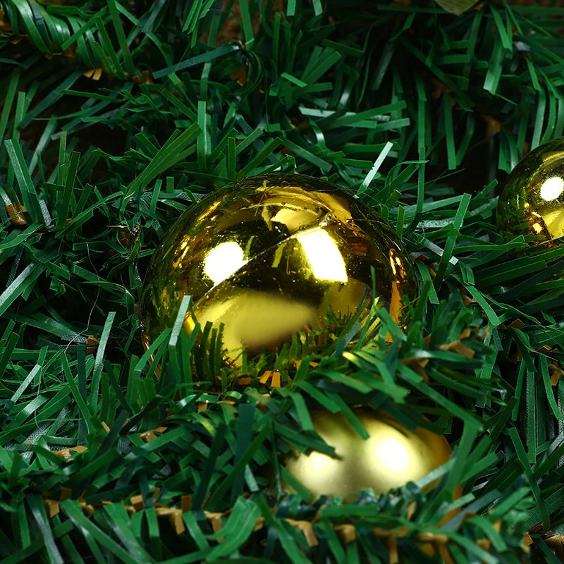 

2.7m LED Artificial Green Christmas Garland Wreath Tree Hanging Ornament Rattan Colorful Decoration for Party Christmas