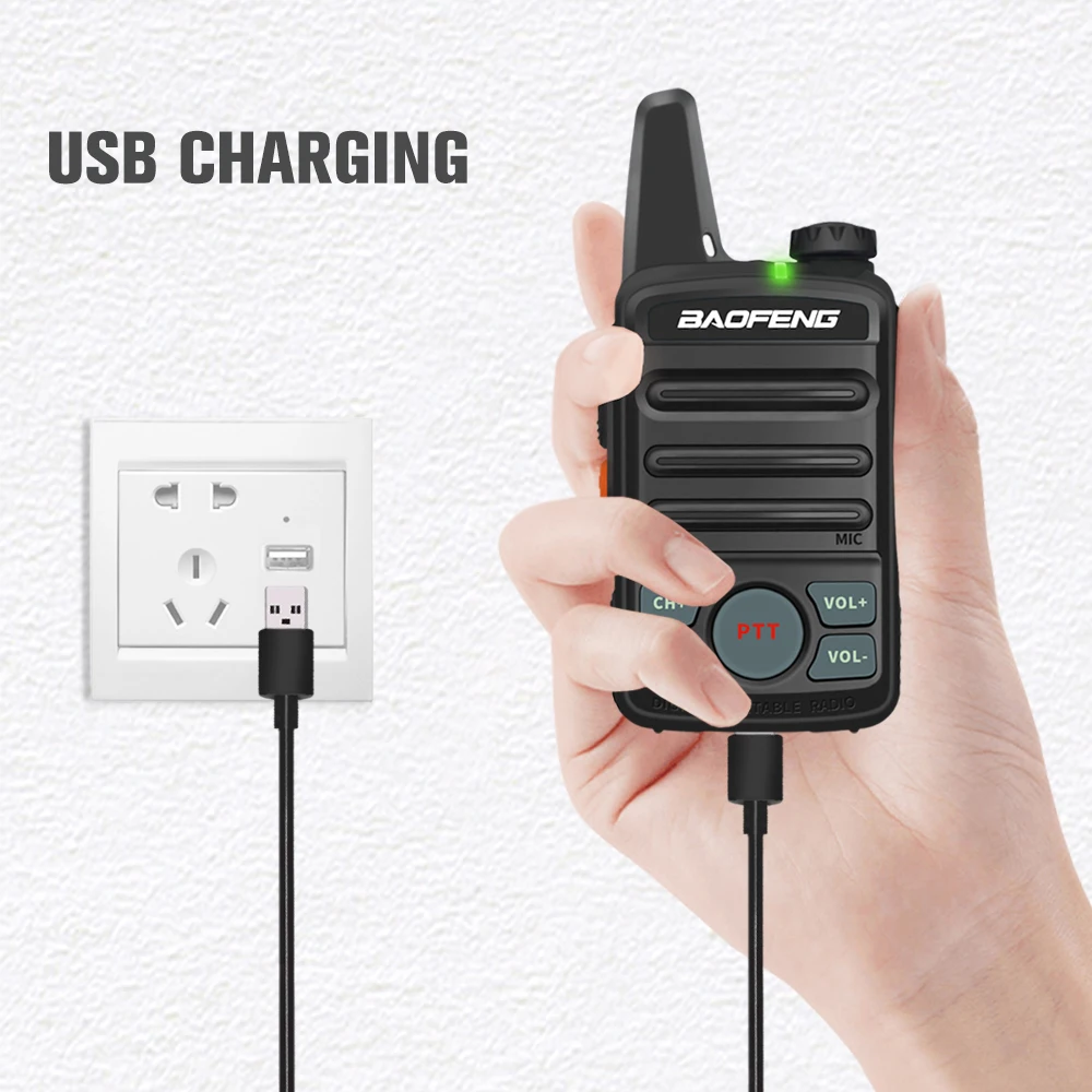 BAOFENG T99 Mini Two Way Radio BF-T1 Walkie Talkie bf t1 UHF Portable Ham Radio Kids Toys Handheld FM Transceiver USB charging