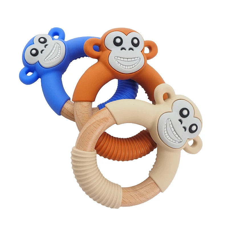 Chenkai 5 шт Силиконовая обезьянка Прорезыватель зубов пустышка Детская жевательная