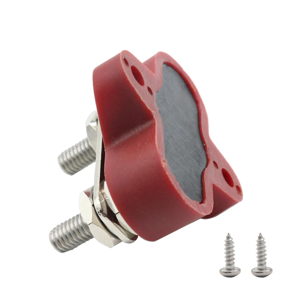 

1/4'' DC 48V Battery Power & Ground Insulated Stainless Steel Stud Junction Post, Car Electronics (Red)