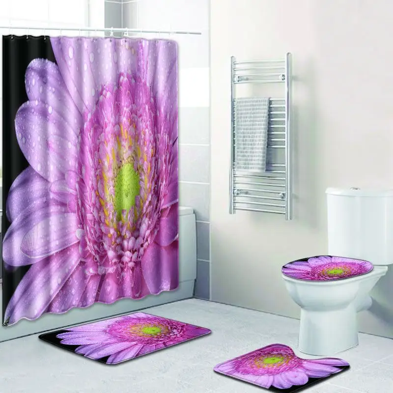 Zeegle 3D для душа с рисунком Шторы набор ванной Анти скольжения Мат Ванная комната