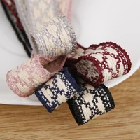 5 yards check embroidery ribbon for diy hairwear accessories bouquet cake gift box packaing sewing clothing trims