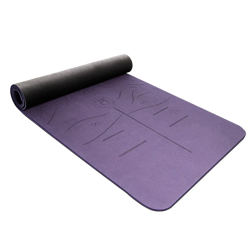 Экологичный коврик для йоги с выравнивающимися линиями из ТПЭ 6 мм Нескользящие