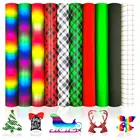 Радужная блестящая виниловая пленка с рисунком, 10 цветов Ассорти, листы для окон, домашние кружки, Декор, автомобильная наклейка на чашку, сделай сам, резак Cricut