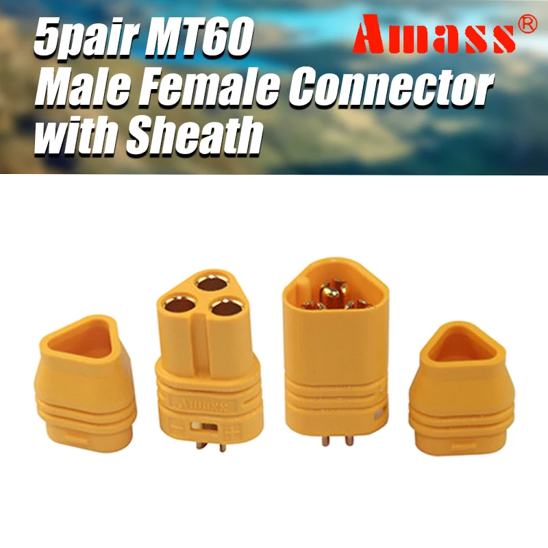

5 пар разъемов MT60 с оболочкой Amass MT60 штекер двигателя набор соединителей для радиоуправляемого мультикоптера квадрокоптера самолета