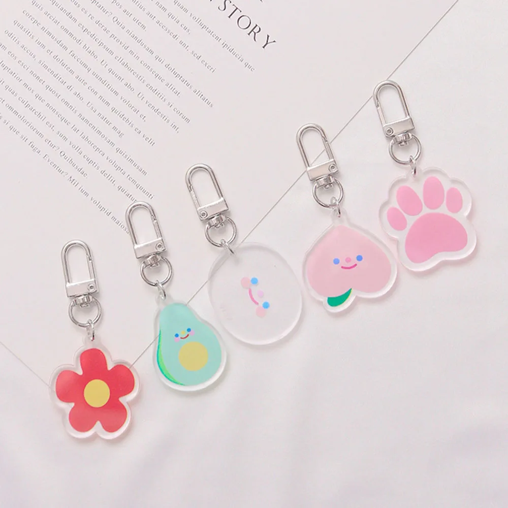 Милый Забавный Персиковый Цветок собачьи лапы мультяшный брелок со смайликом