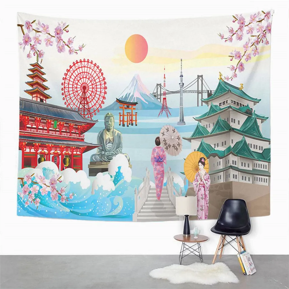 Фруктовый гобелен с желтыми лимонами и зелеными листьями Декор для дома