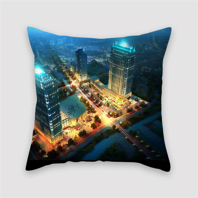 Fuwatacchi океанская башня живописный чехол для подушки ночной вид мост декоративный