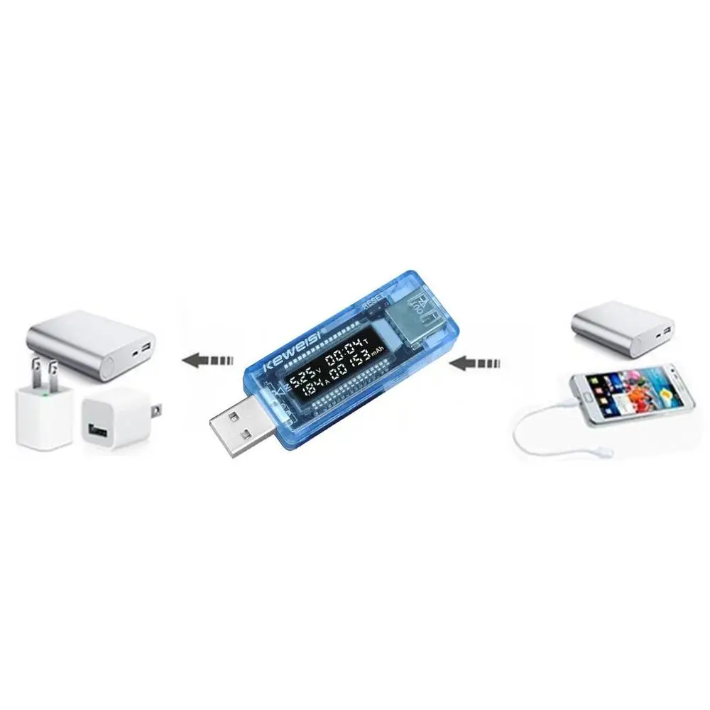 Мини Портативный 0,91 дюймовый ЖК-экран USB зарядное устройство Емкость индикатор напряжения тока тестер мультиметр