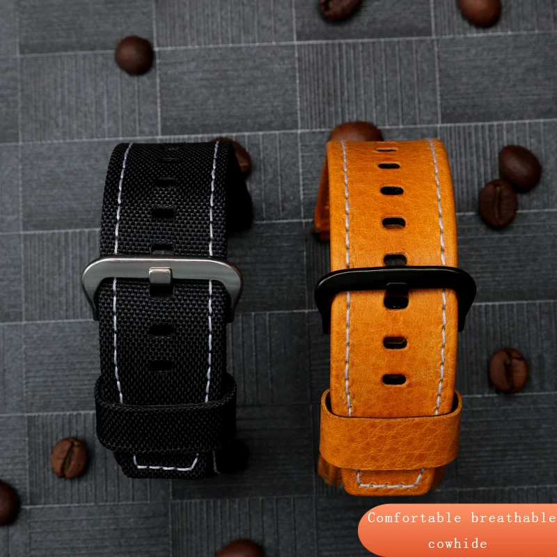 Кожаные часы с кинетической энергией для мужчин ремешком водонепроницаемый