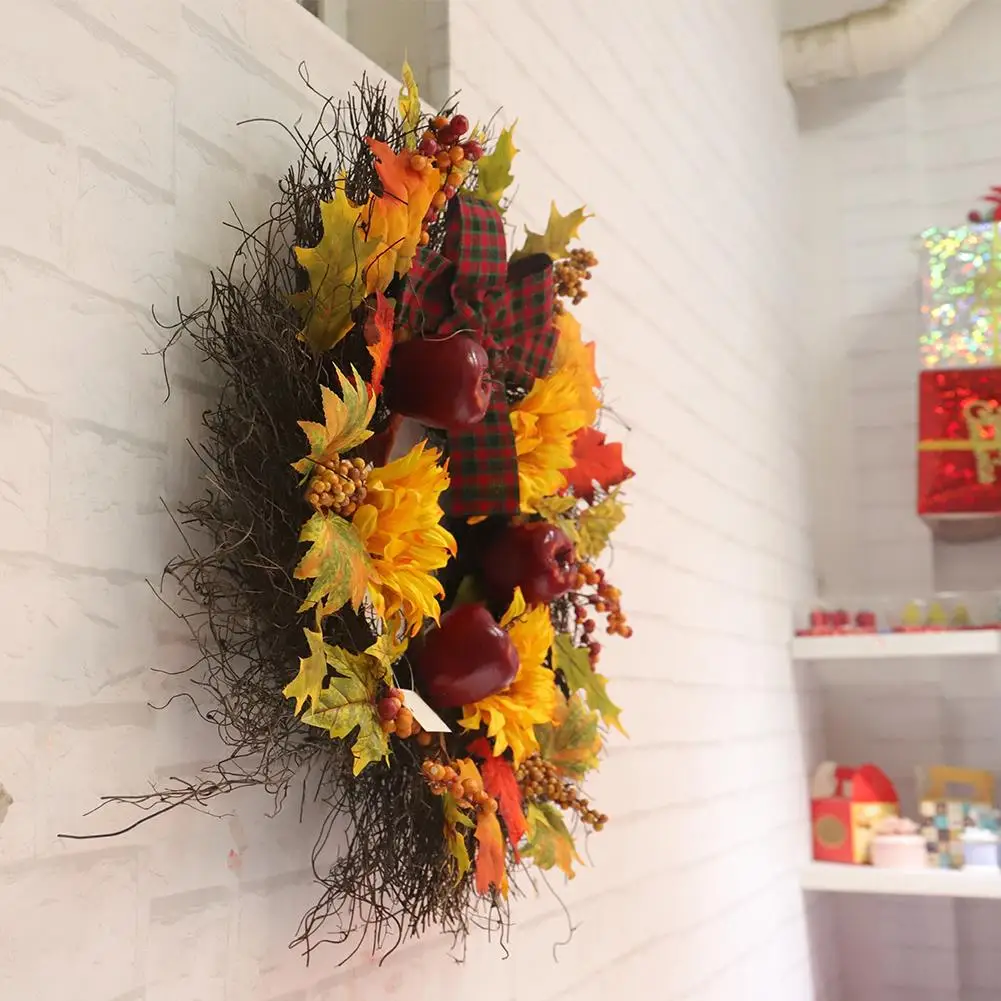 Подсолнух кленовый лист бант Рождественский венок окна дома торговый центр