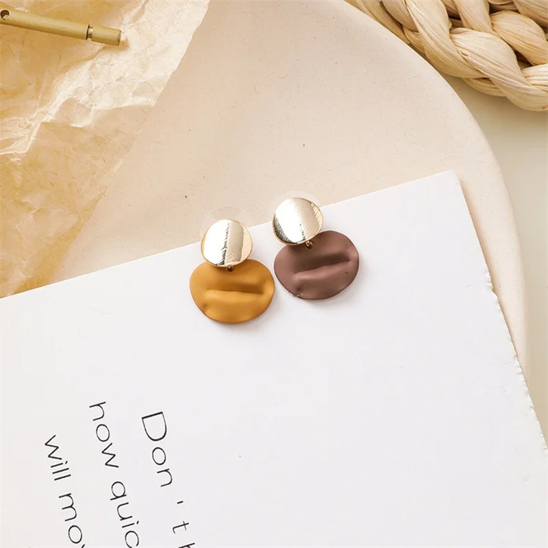 Крупные геометрические круглые серьги в стиле ретро|Серьги-подвески| |