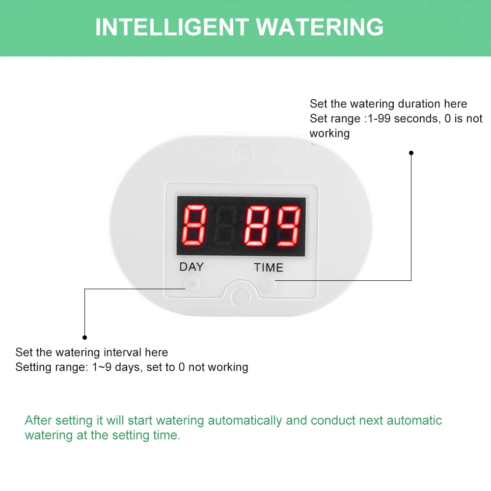

Intelligent Watering Machine Rechargeable Automatic Watering Timer Plants Water System Irrigation Tool For Home Office Plants