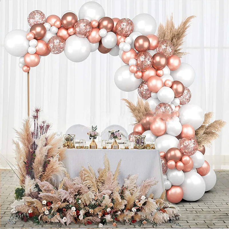 

Розовое золото, искусственная АРКА, гирлянды, розовое деревенское искусство, украшение на день рождения, девочка, украшение для невесты