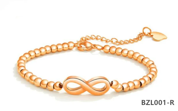 Женский браслет с бусинами под розовое золото|Гибкие и жесткие браслеты| |