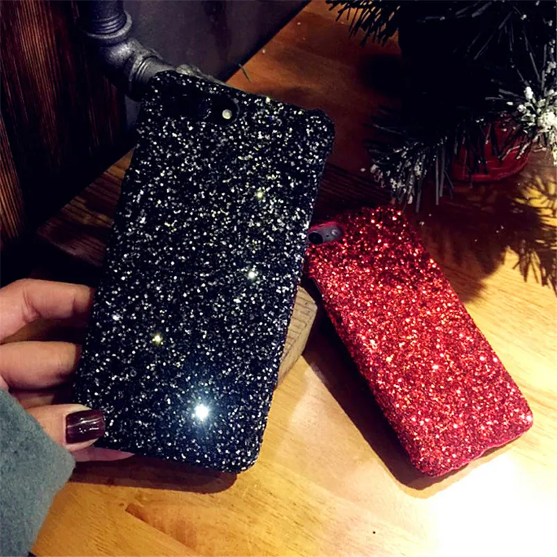 Блестящий блестящий чехол для телефона с рождественским рисунком для iPhone XS Max XR X 10 6 6S 5 5S SE 7 8 Plus Жесткий Чехол для iPhone X
