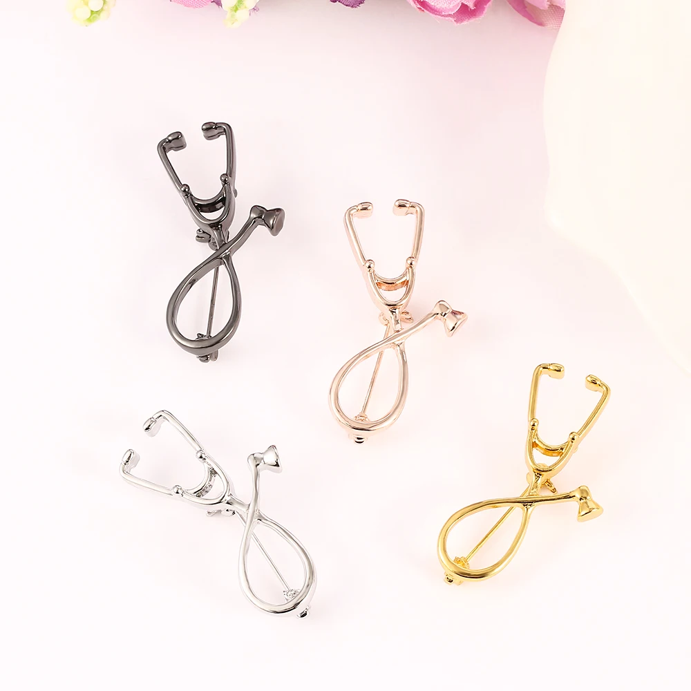 4 цвета стетоскоп Броши модный медицинский ювелирный булавка для медсестер