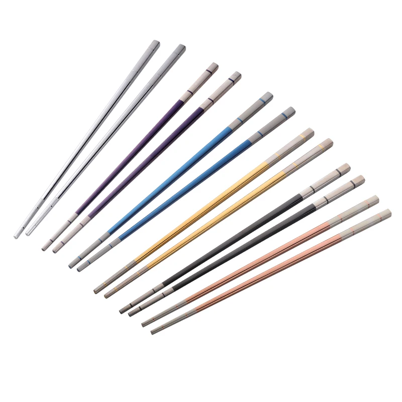 Палочки для еды квадратные из нержавеющей стали с лазерной гравировкой 10