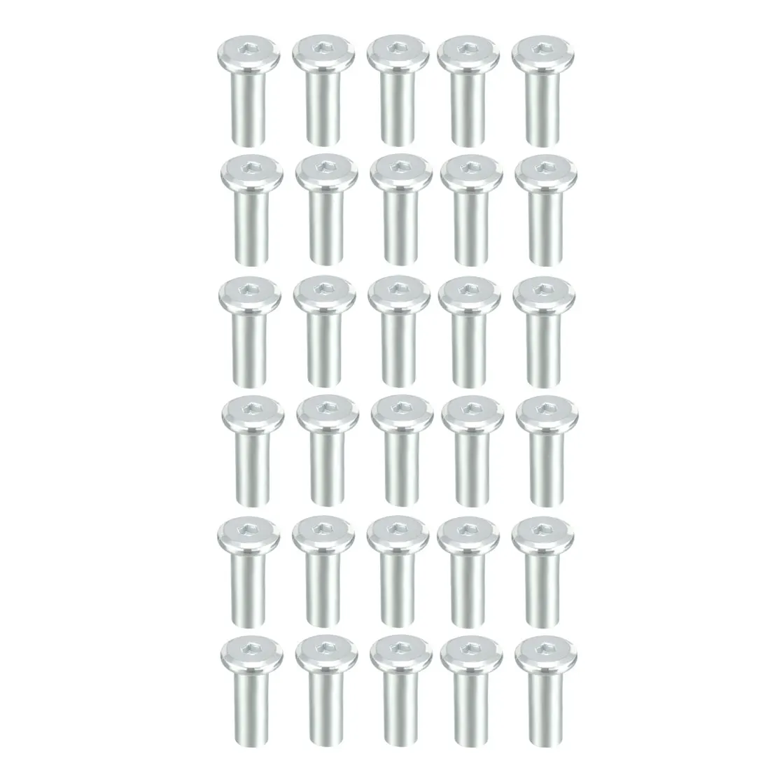 

uxcell M6x22mm Rivet Hex Socket Head Insert Nut Screw Post Nickel Plated 30pcs