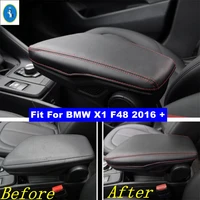 car central armrest box cover protection case holster pad mat kit pu leather fit for bmw x1 f48 2016 2021 accessories interior